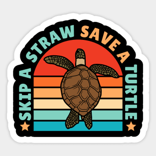 Skip A Straw Save a Turtle Sticker